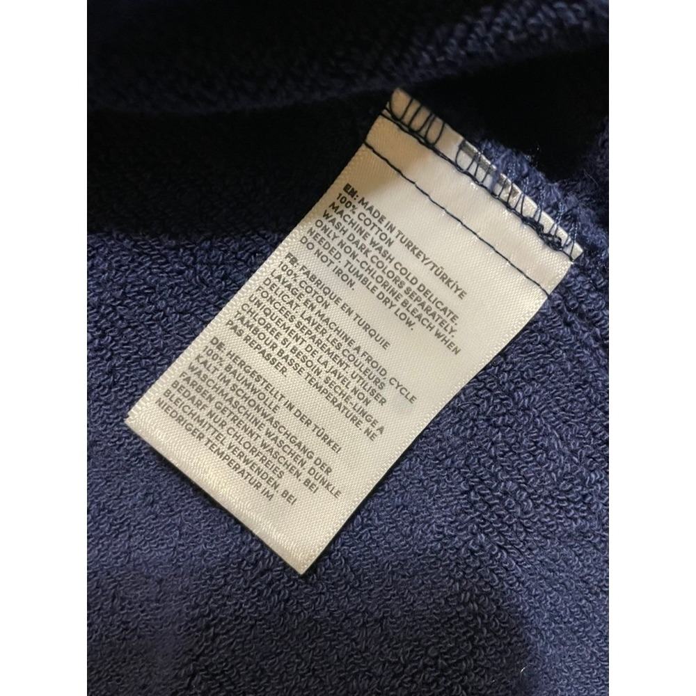 Lands' End Unisex Robe Sz XL Blue 100% Cotton Pockets Heavy Weight Cozy - Picture 3 of 3